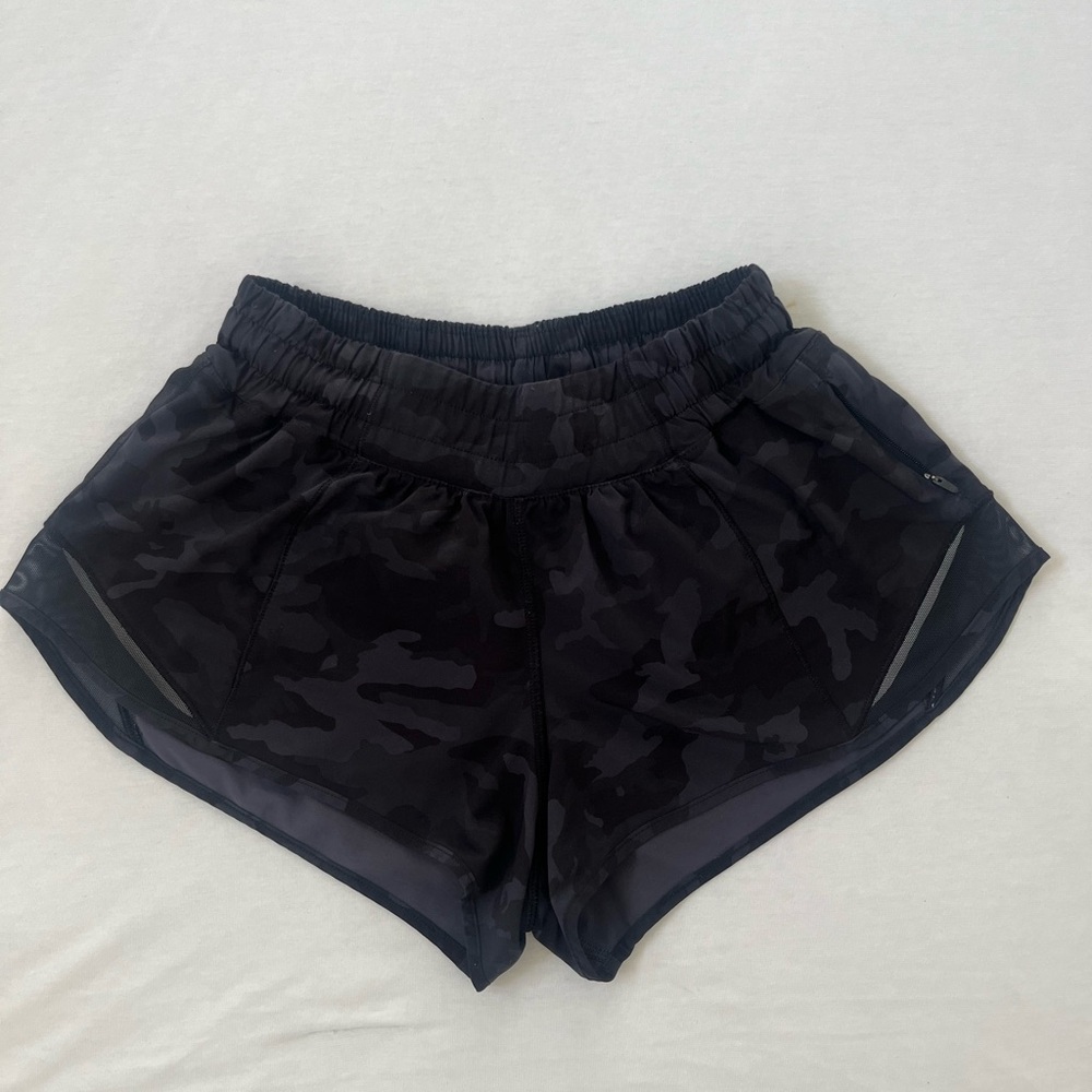 SOLD Lululemon Hotty Hot Black Camo Shorts